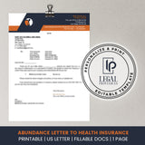 Abundance Letter to Health Insurance