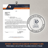 Intake - Notice of Claim of Attorney's Lien